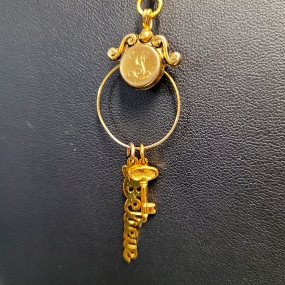 Vintage Gold Plated Believe Key Charm Necklace - Picture 4 of 10